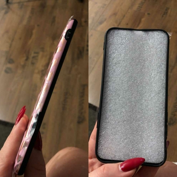 IPhone X Pink Metallic Leopard Print Phone Case - Picture 6 of 7